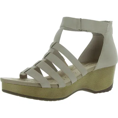 Easy Works By Easy Street Runa Womens Cushioned Footbed Faux Leather Gladiator Sandals In White