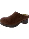 Easy Works By Easy Street Soleia Womens Faux Leather Woven Clogs In Multi