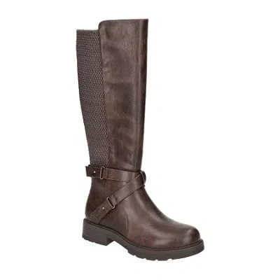 Easy Works By Easy Street Womens Austyn Stacked Heel Riding Boots In Brown