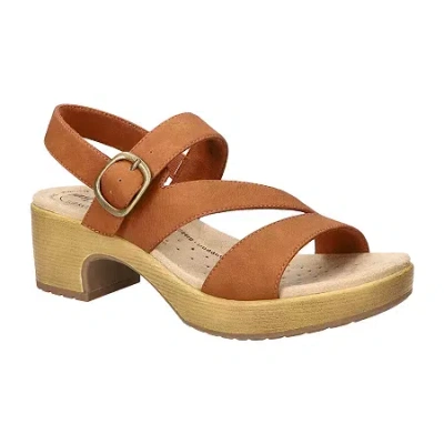 Easy Works By Easy Street Womens Marnina Heeled Sandals In Brown