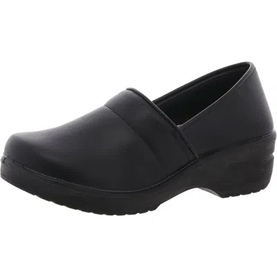 Easy Works By Easy Street Womens Padded Insole Faux Leather Clogs In Black