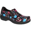 Easy Works By Easy Street Womens Pattern Leather Clogs In Black