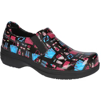 Easy Works By Easy Street Womens Pattern Leather Clogs In Black