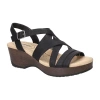 Easy Works By Easy Street Womens Rosella Wedge Sandals In Black