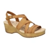 Easy Works By Easy Street Womens Rosella Wedge Sandals In Brown