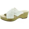 Easy Works By Easy Street Womens Strappy Man Made Platform Sandals In White