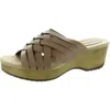 Easy Works By Easy Street Womens Strappy Man Made Slide Sandals In Brown