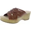 Easy Works By Easy Street Rosanna Womens Faux Leather Open Toe Wedge Sandals In Green