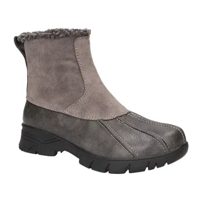 Easy Works By Easy Street Womens Yuka Block Heel Booties In Gray