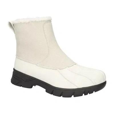 Easy Works By Easy Street Womens Yuka Block Heel Booties In White