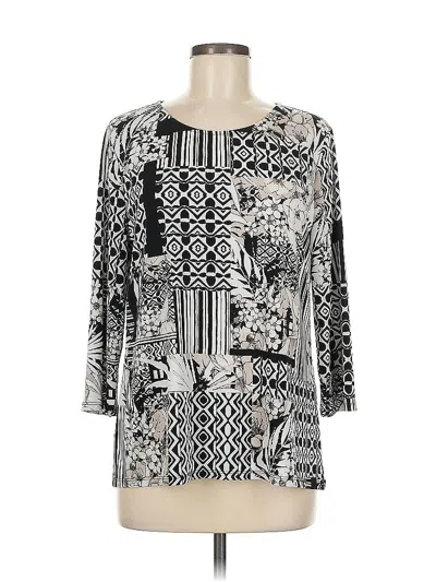 Pre-owned Easywear By Chico's 3/4 Sleeve Blouse In Black