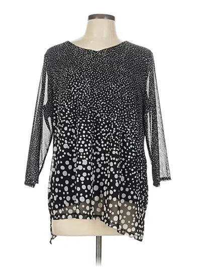 Pre-owned Easywear By Chico's 3/4 Sleeve Blouse In Black