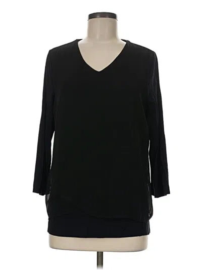 Pre-owned Easywear By Chico's 3/4 Sleeve Blouse In Black