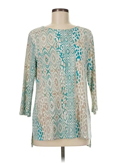 Pre-owned Easywear By Chico's 3/4 Sleeve Blouse In Blue