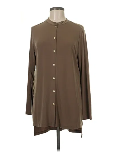 Pre-owned Easywear By Chico's 3/4 Sleeve Blouse In Brown