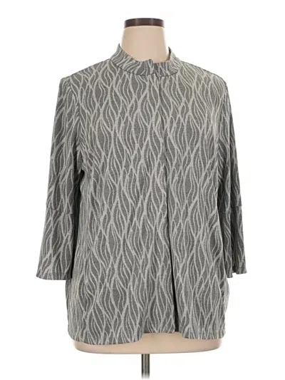 Pre-owned Easywear By Chico's 3/4 Sleeve Blouse In Gray