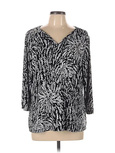 Pre-owned Easywear By Chico's 3/4 Sleeve Blouse In Silver