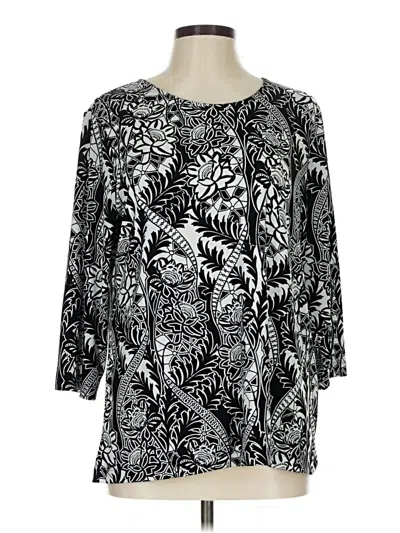 Pre-owned Easywear By Chico's 3/4 Sleeve Blouse In Silver