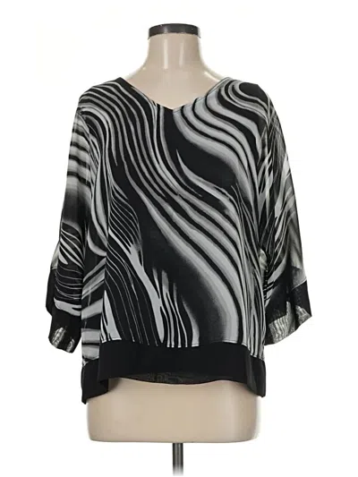Pre-owned Easywear By Chico's 3/4 Sleeve Blouse In Silver