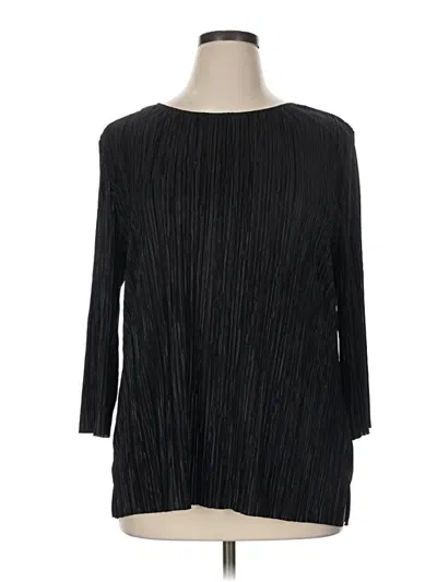 Pre-owned Easywear By Chico's 3/4 Sleeve T-shirt In Black