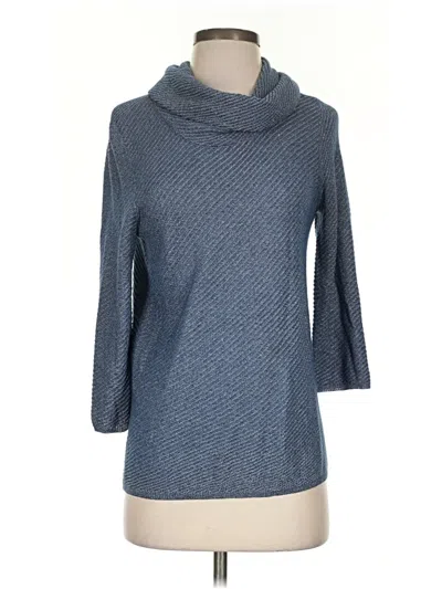 Pre-owned Easywear By Chico's 3/4 Sleeve T-shirt In Blue