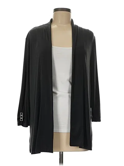 Pre-owned Easywear By Chico's Cardigan Sweater In Black