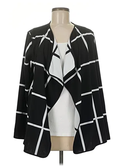 Pre-owned Easywear By Chico's Cardigan Sweater In Black