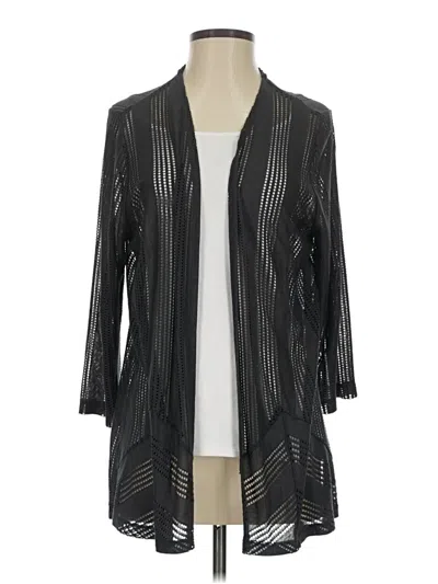Pre-owned Easywear By Chico's Cardigan Sweater In Black