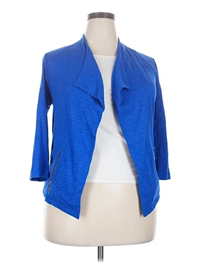 Pre-owned Easywear By Chico's Cardigan Sweater In Blue