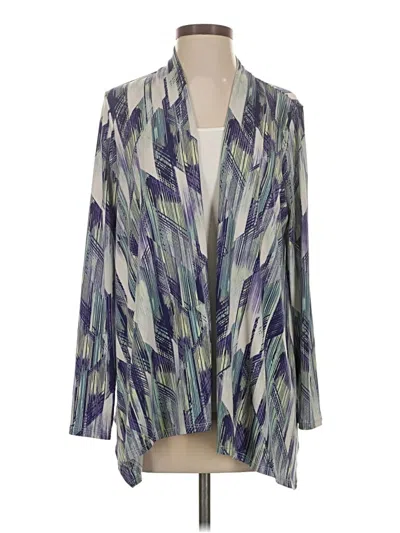Pre-owned Easywear By Chico's Cardigan Sweater In Blue
