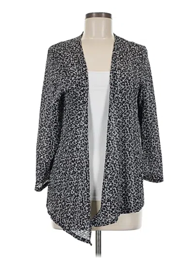 Pre-owned Easywear By Chico's Cardigan Sweater In Gray