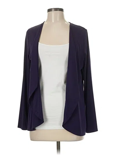 Pre-owned Easywear By Chico's Cardigan Sweater In Purple