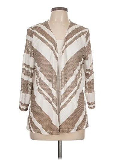 Pre-owned Easywear By Chico's Cardigan Sweater In Tan