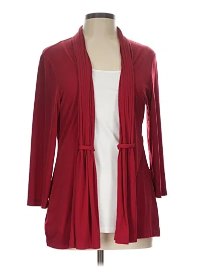 Pre-owned Easywear By Chico's Kimono In Burgundy
