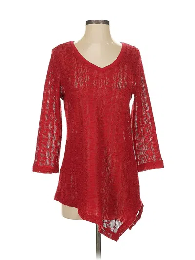 Pre-owned Easywear By Chico's Pullover Sweater In Red