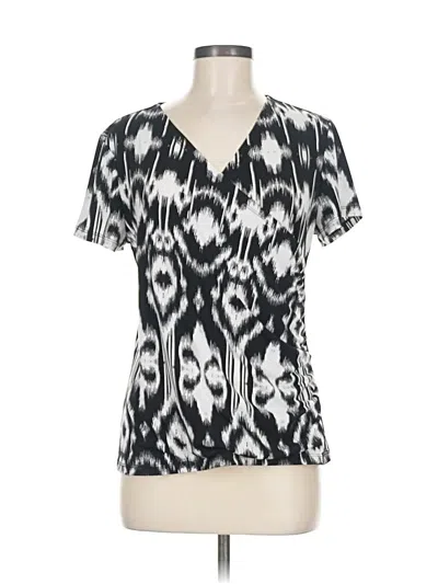 Pre-owned Easywear By Chico's Short Sleeve Blouse In Black