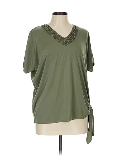 Pre-owned Easywear By Chico's Short Sleeve Blouse In Green