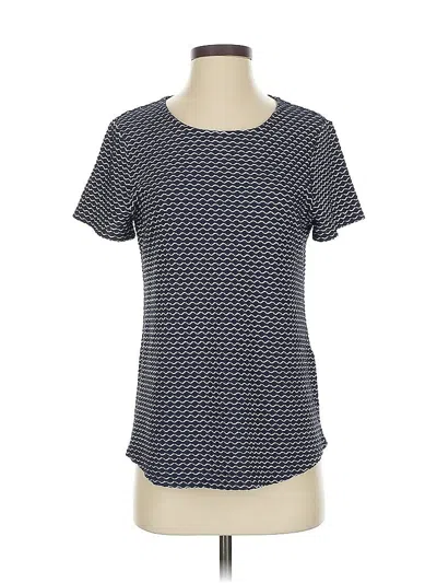 Pre-owned Easywear By Chico's Short Sleeve Top Blue Crew Neck Tops