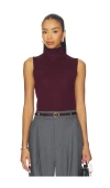 Eaves Alaska Sleeveless Knit Mockneck In Purple