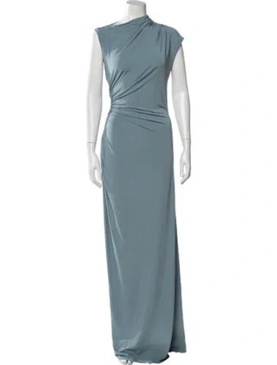 Pre-owned Eaves Asymmetrical Long Dress In Blue