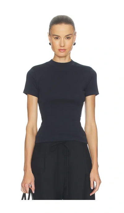 Eaves Bonnie High Neck Baby Tee In Black