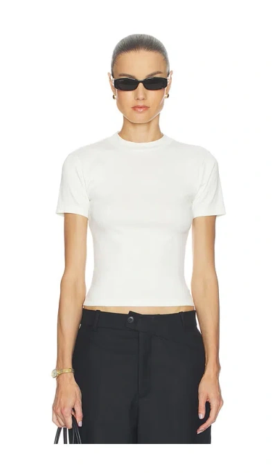 Eaves Bonnie High Neck Baby Tee In White