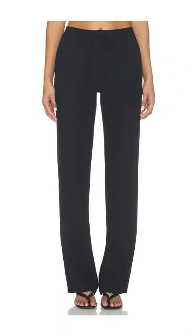 Eaves Brynn Polished Crepe Pant In Black