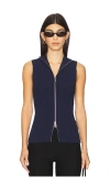 Eaves Carolyn Knit Vest In Blue
