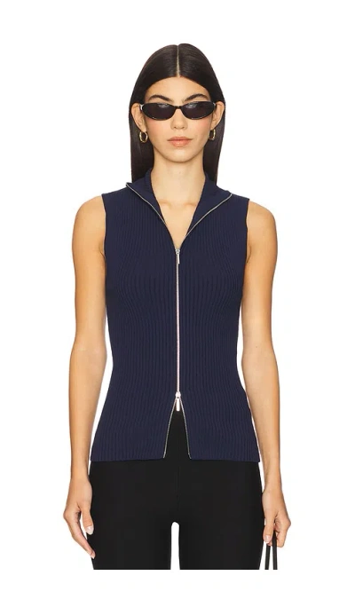Eaves Carolyn Knit Vest In Blue
