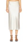 Eaves Chana Silk Midi Skirt In Ivory