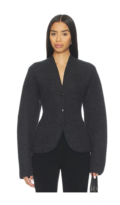 Eaves Coralai Structured Knit Blazer In Black