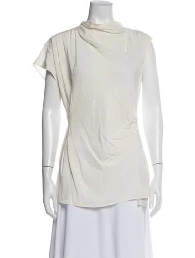 Pre-owned Eaves Cowl Neck Sleeveless Blouse W/ Tags In Neutral