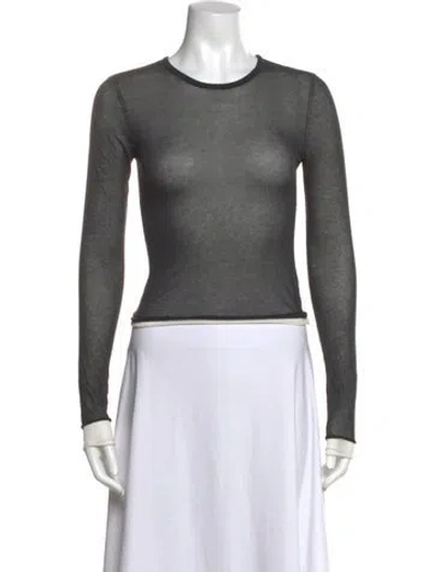 Pre-owned Eaves Crew Neck Long Sleeve Top In Grey