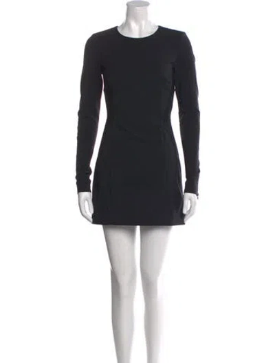 Pre-owned Eaves Crew Neck Mini Dress In Black